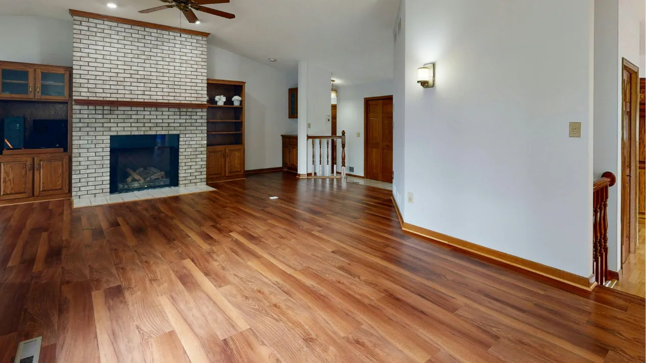 Durable wood-look laminate in an OKC family living room